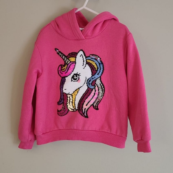 H&M Other - Bright pink sequin unicorn hoodie